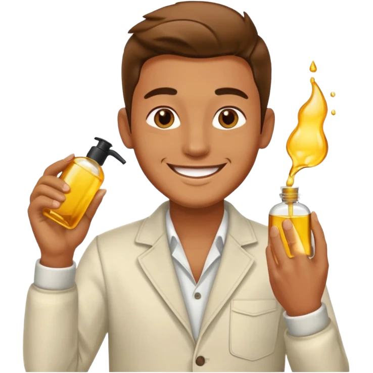 oil massage emoji men wearing clothing and applying oil emoji