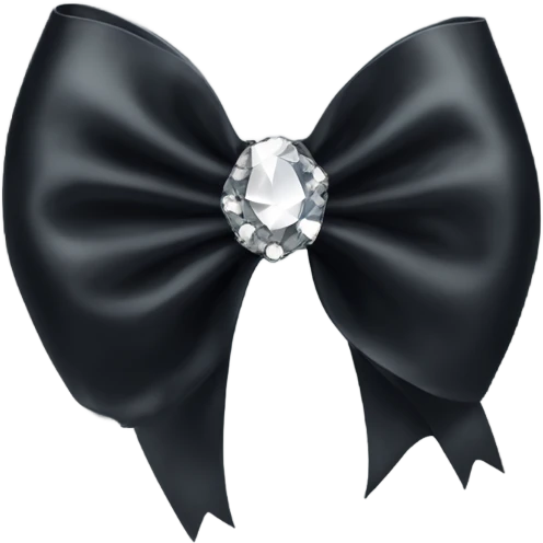 black silk bow with diamonds emoji