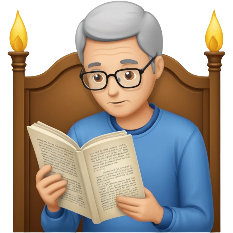 a man reads an obituary emoji