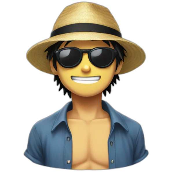Luffy wearing sunglasses  emoji