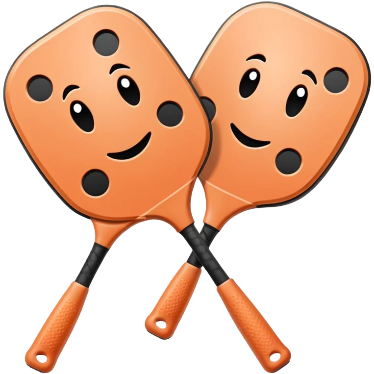 Peach colored pickleball paddles emoji