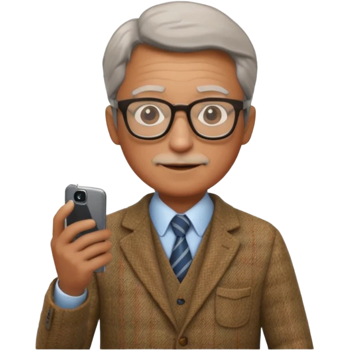 professor with phone emoji