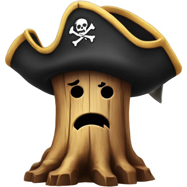 tree stump with a pirate hat emoji