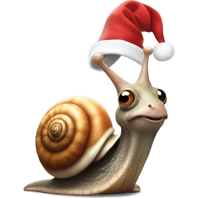 Gary the Snail wearing Christmas hat emoji