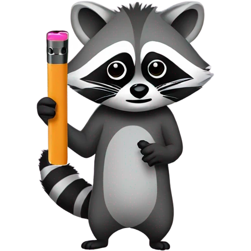 Raccoon holding a juul emoji