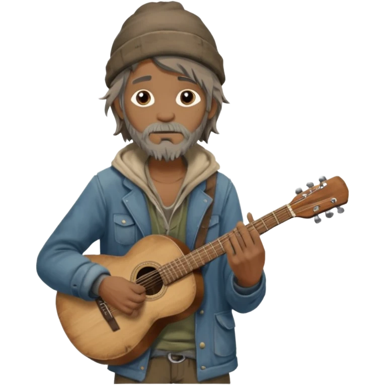 homeless busking emoji
