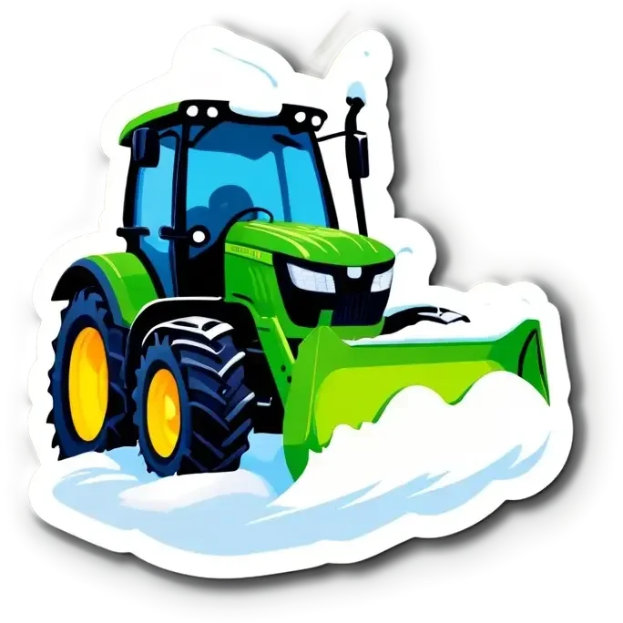 Grüner Traktor der Schnee weg schiebt emoji