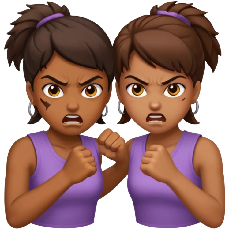 Two girls fighting  emoji