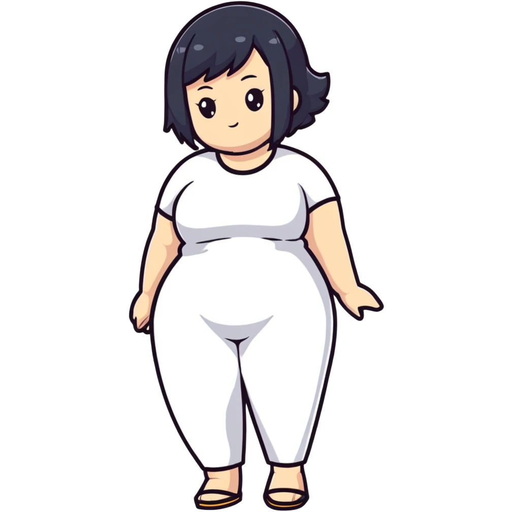 Anime character, female, curvy figure, tasteful design emoji