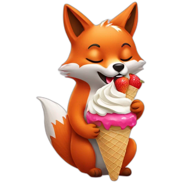 fox eating ice cream emoji