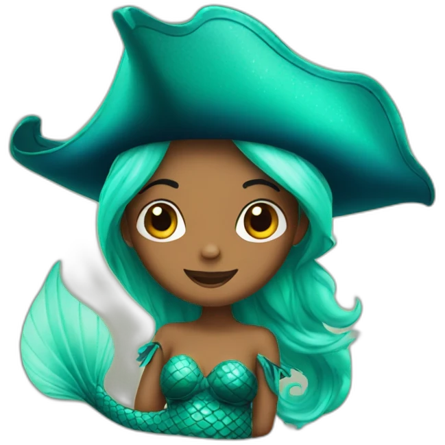 Mermaid with pirate hat emoji