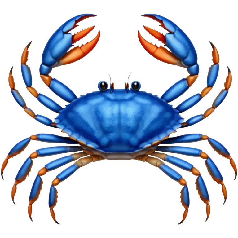 A blue crab with eight legs and two pincers emoji
