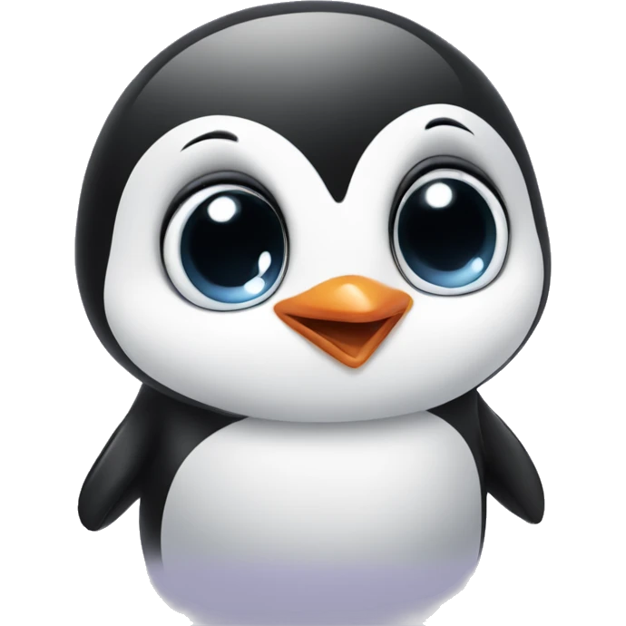Cute baby penguin sending a kiss emoji