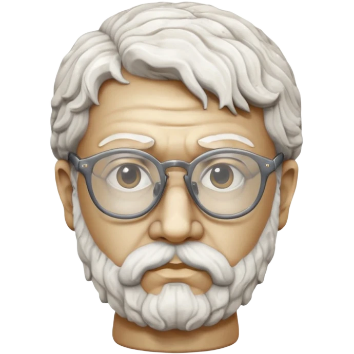 white marble greek statue head with glassess emoji
