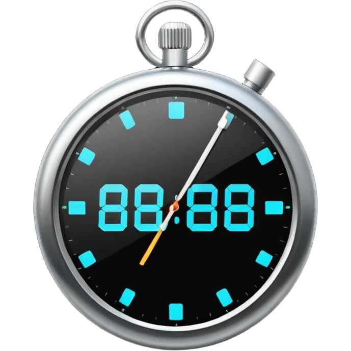 Stopwatch with digital display emoji