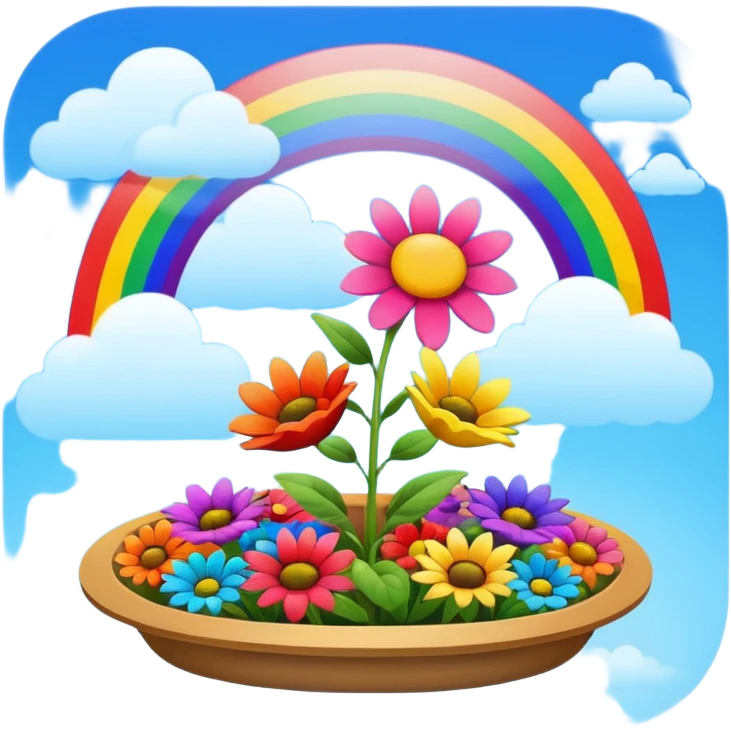 Rainbow + flower tray,Sky Gardener. emoji
