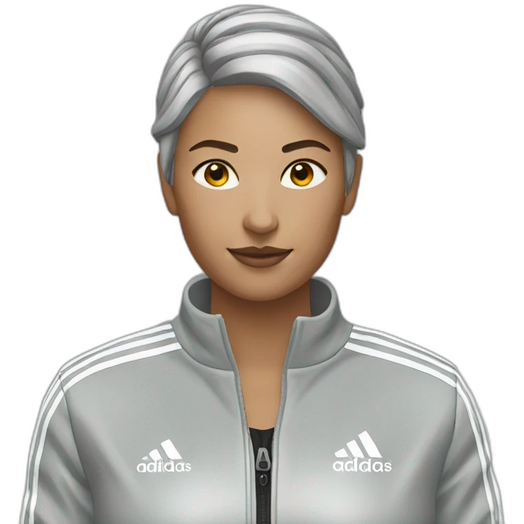 women-with-adidas-silver-jacket emoji