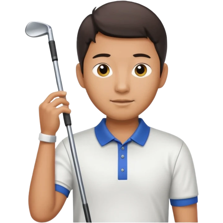 Asian male golfer upper body emoji