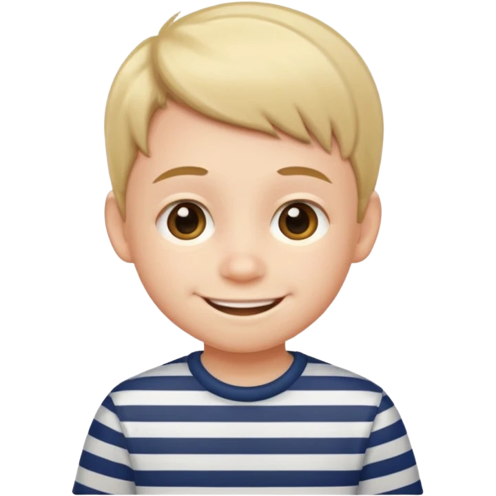 a kid wearing stripped shirt        emoji