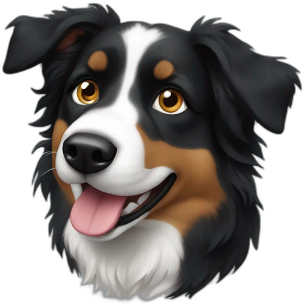 Silly Black Australian Shepherd emoji