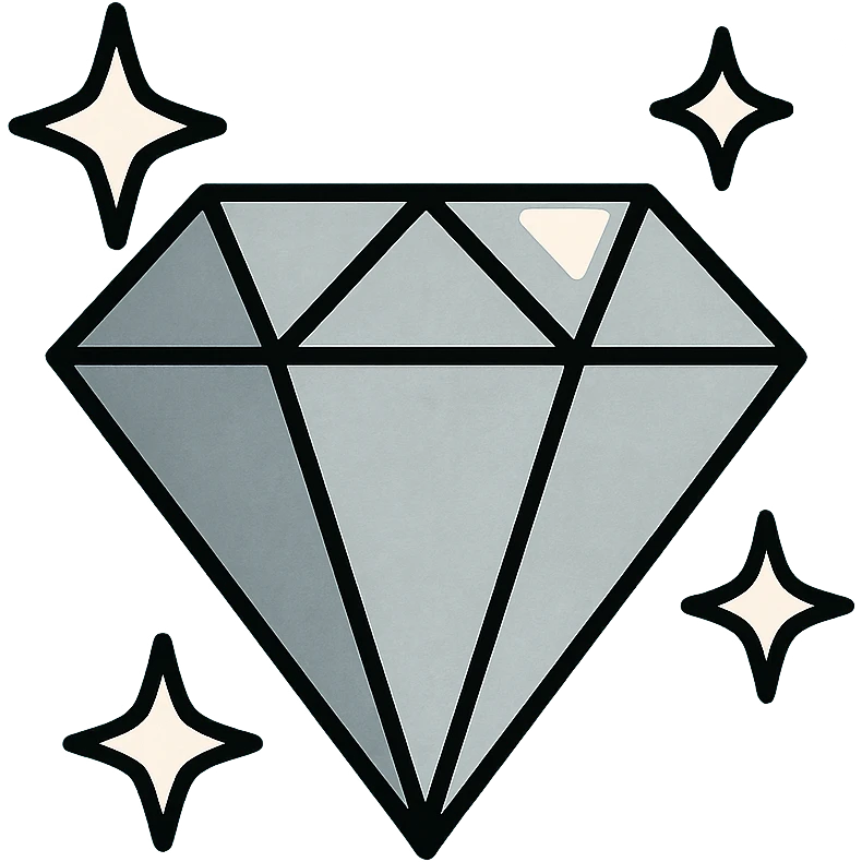 silver colored diamond emoji