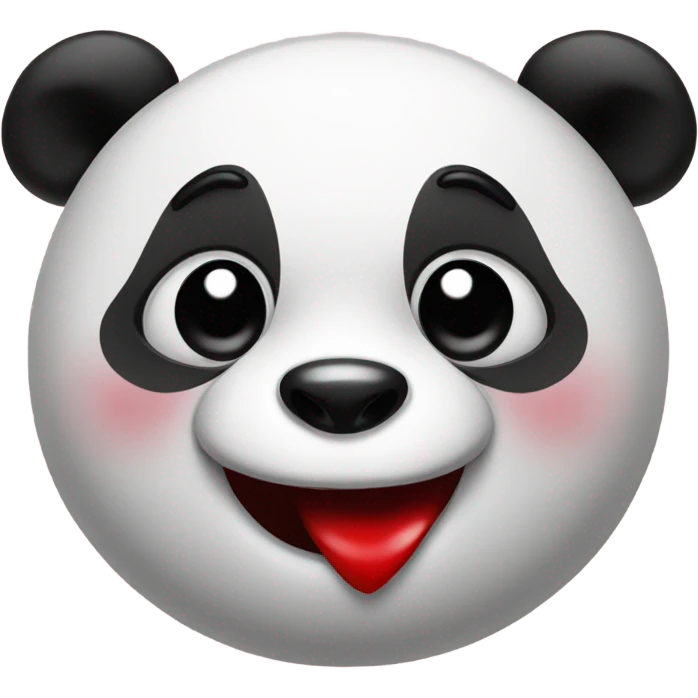 Panda with red lipstick kiss on cheek  emoji