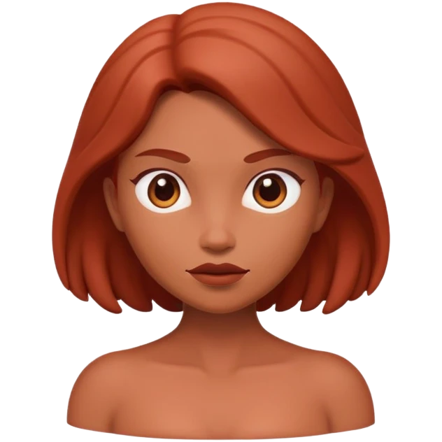 a monstrous female figure made entirely of smooth, reddish-brown clay. She has a feminine shape  emoji