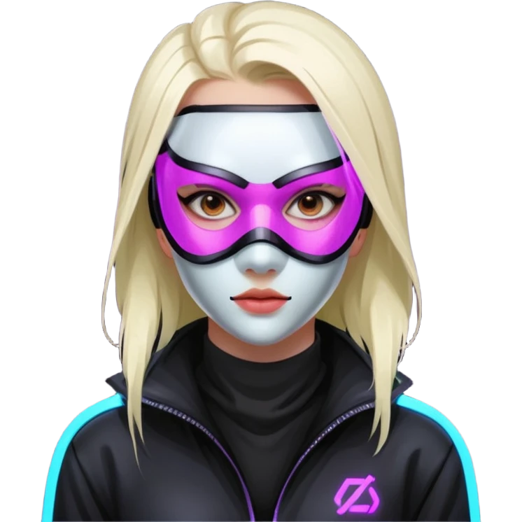 cyberpunk masked girl programmer emoji