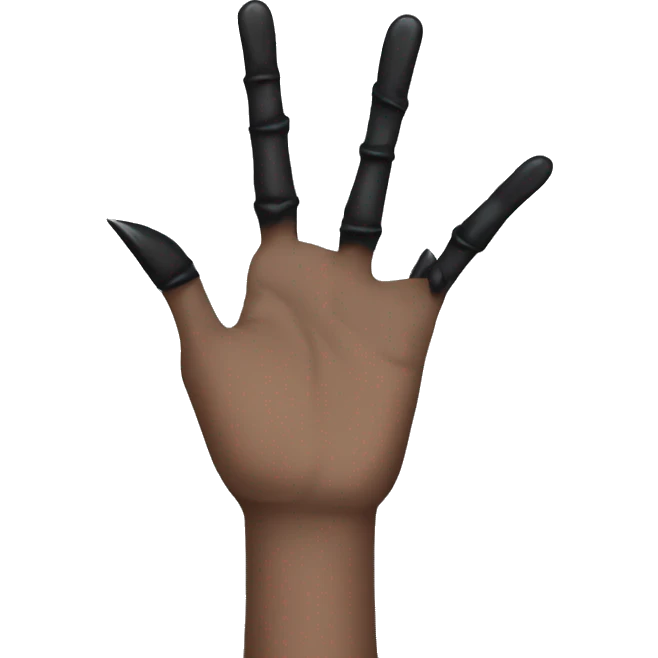 black hand with nails emoji
