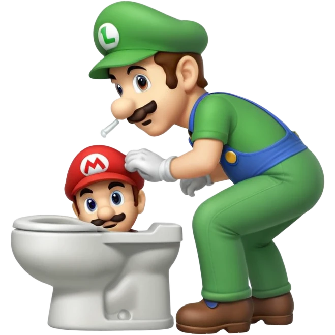 Mario pooping on luigi emoji