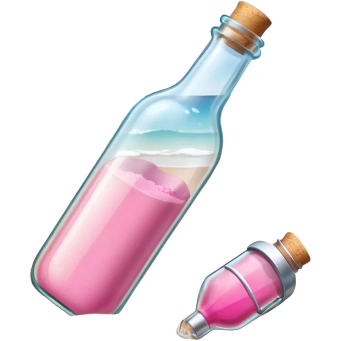 Message in a bottle cute pink beach emoji