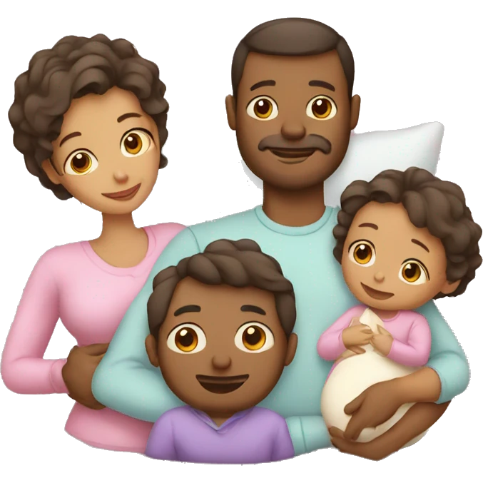 mom dad and newborn emoji