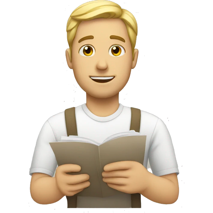 white Man doing a list emoji