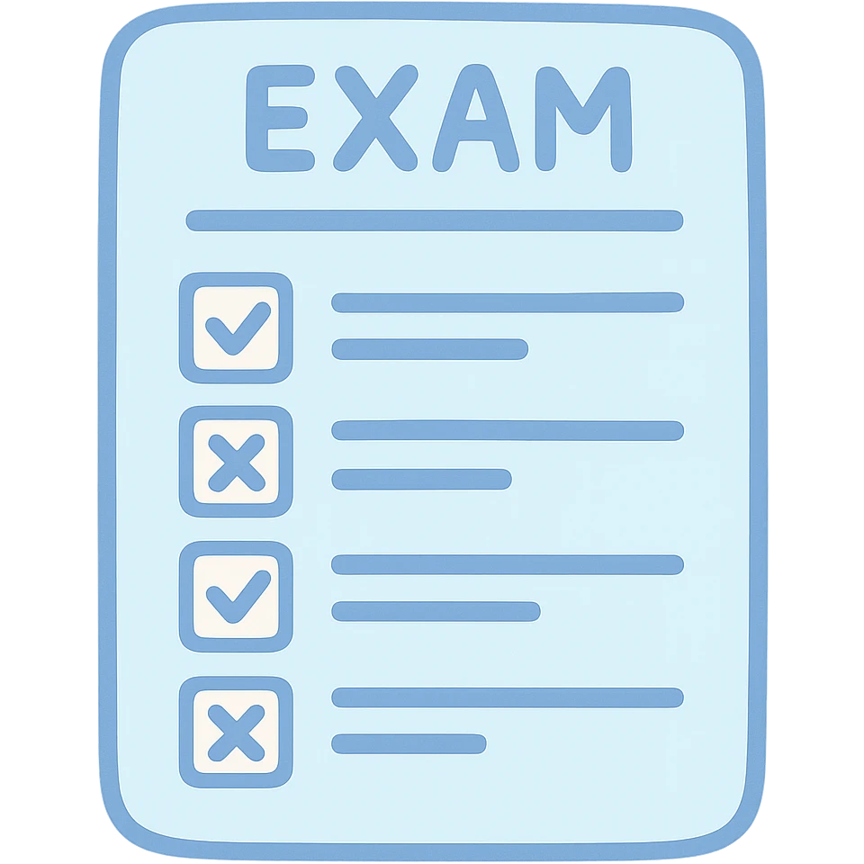 pastel toon style blue exam form emoji