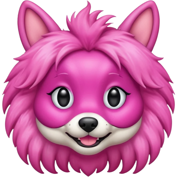 alien pink haired dog wearing earrings emoji