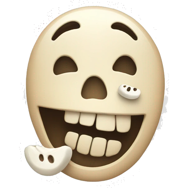 Smiling emoji with bone emoji