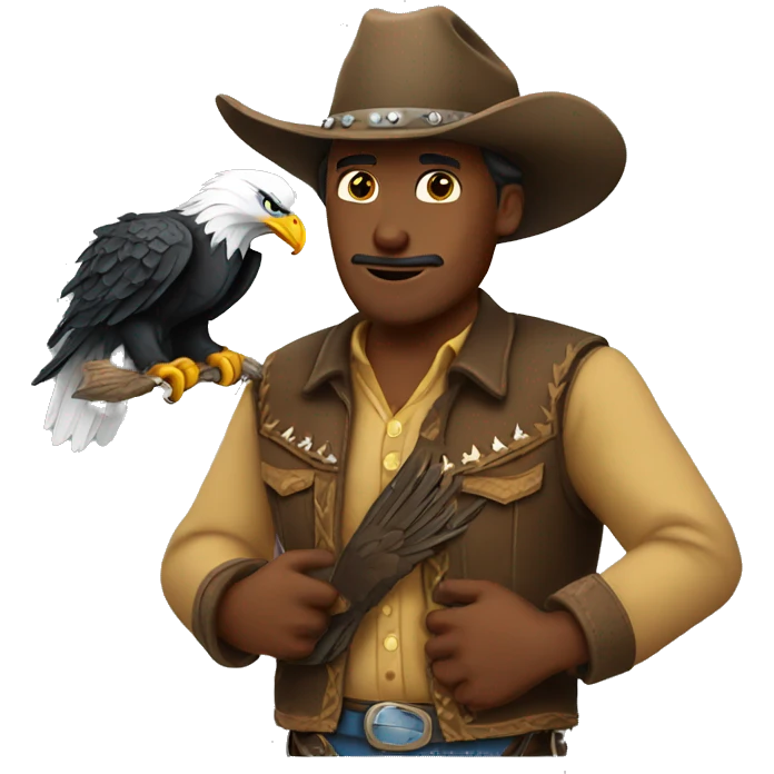 Cowboy with eagle  emoji