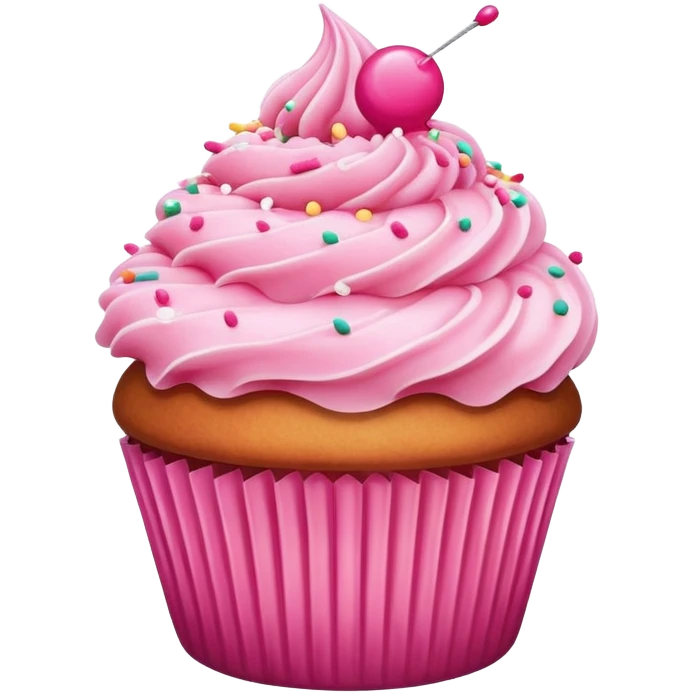 cupcake with pink icing emoji