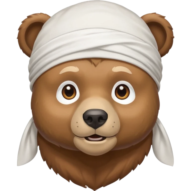 Сделай лицо медведя в белой дюраге emoji