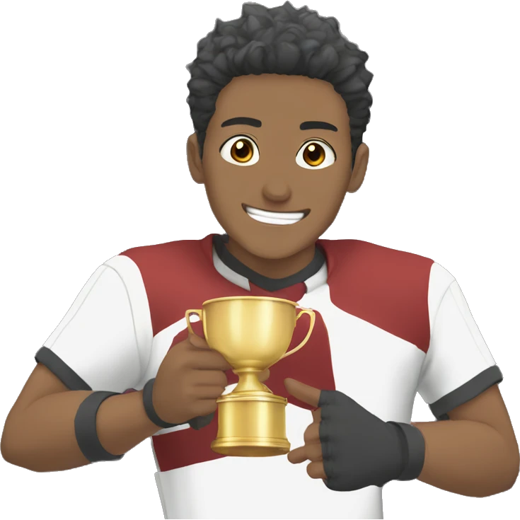 anime men with win cup emoji
