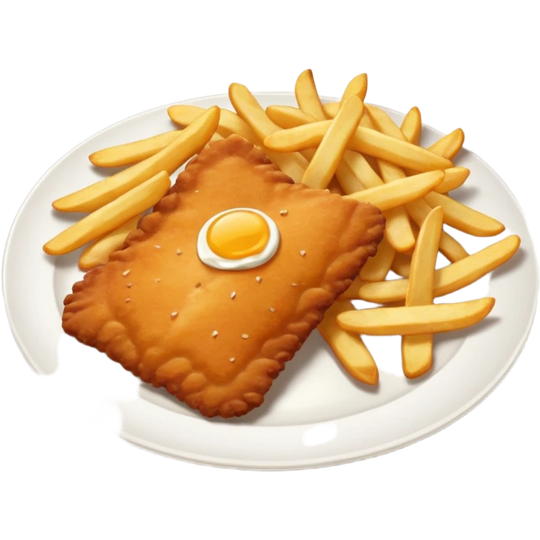 Schnitzel and chips emoji