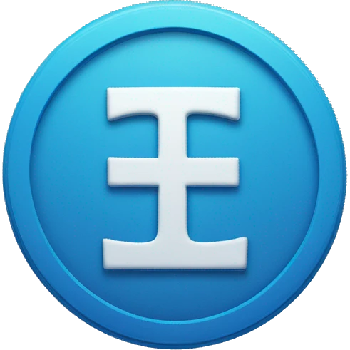 a blue dolar sign surronded by a blue round border emoji