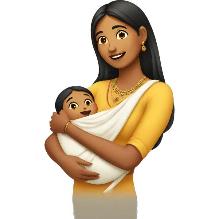 A desi indian women playing with her baby emoji