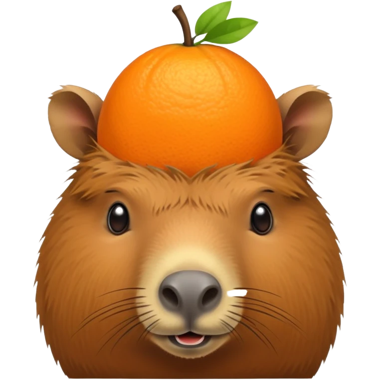 capybara with whole orange on head emoji