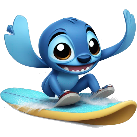 Stitch surfing  emoji