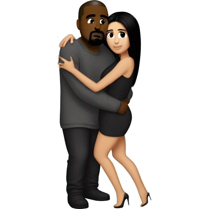kanye hugging kim kardashion emoji