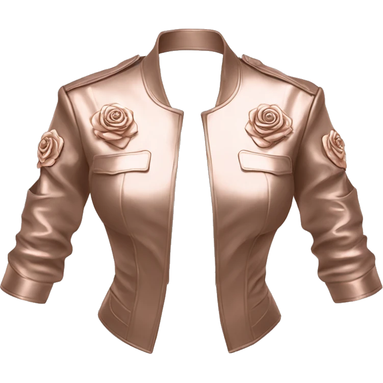 Realistic Isolated open Rose gold military style bolero jacket. emoji