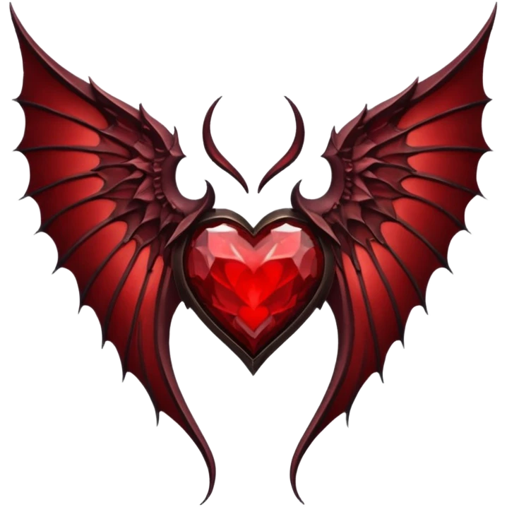 succubus wings, cryhstal heart  emoji