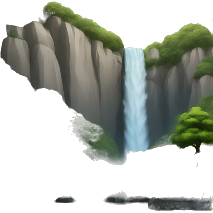 Waterfall in mountain emoji