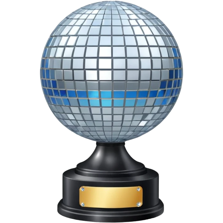 Competition trophy with a silver disco ball on top emoji